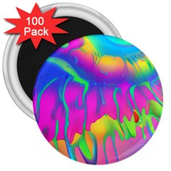 Liquid Art Pattern - Fluid Art - Marble Art - Liquid Background 3  Magnets (100 Pack) by GardenOfOphir