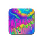 Liquid Art Pattern - Fluid Art - Marble Art - Liquid Background Rubber Square Coaster (4 pack) Front