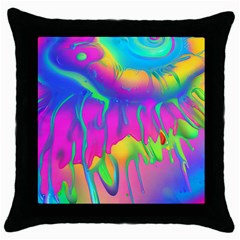 Liquid Art Pattern - Fluid Art - Marble Art - Liquid Background Throw Pillow Case (black) by GardenOfOphir