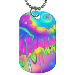 Liquid Art Pattern - Fluid Art - Marble Art - Liquid Background Dog Tag (one Side) by GardenOfOphir