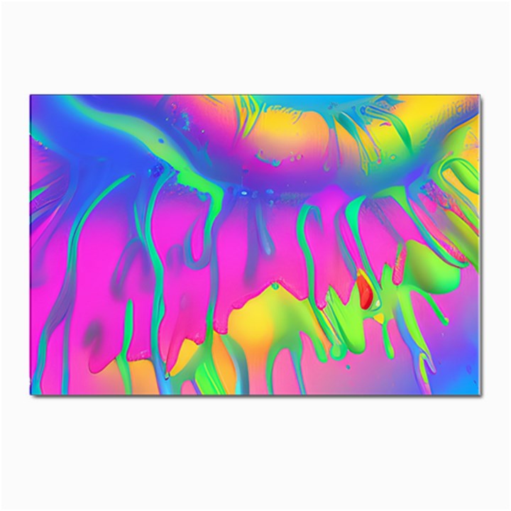 Liquid Art Pattern - Fluid Art - Marble Art - Liquid Background Postcard 4 x 6  (Pkg of 10)