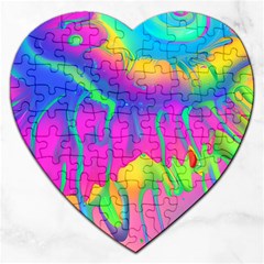 Liquid Art Pattern - Fluid Art - Marble Art - Liquid Background Jigsaw Puzzle (heart) by GardenOfOphir