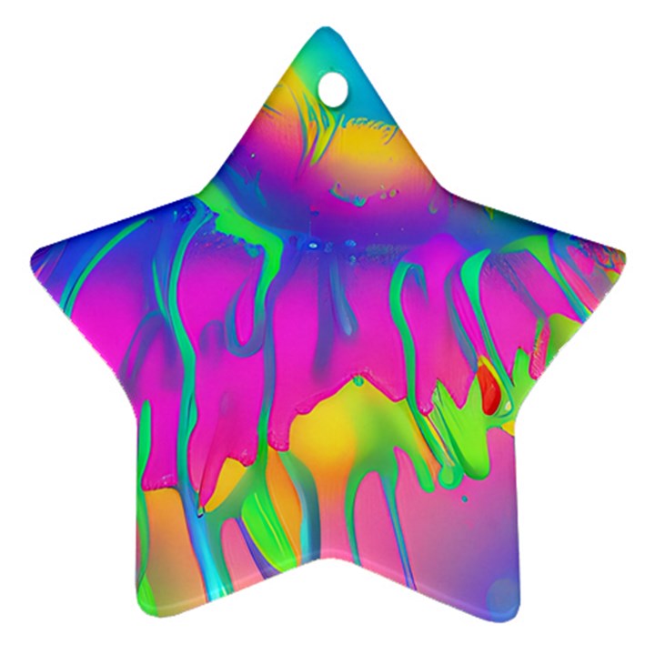 Liquid Art Pattern - Fluid Art - Marble Art - Liquid Background Star Ornament (Two Sides)