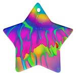 Liquid Art Pattern - Fluid Art - Marble Art - Liquid Background Star Ornament (Two Sides) Back