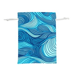 Ocean Waves Sea Abstract Pattern Water Blue Lightweight Drawstring Pouch (s) by Pakemis