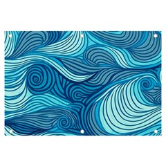 Ocean Waves Sea Abstract Pattern Water Blue Banner And Sign 6  X 4  by Pakemis