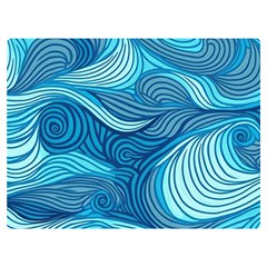 Ocean Waves Sea Abstract Pattern Water Blue One Side Premium Plush Fleece Blanket (extra Small)