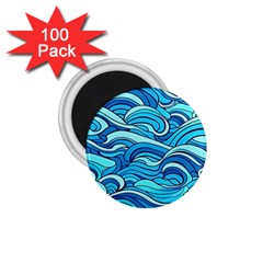 Pattern Ocean Waves Blue Nature Sea Abstract 1 75  Magnets (100 Pack)  by Pakemis