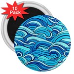 Pattern Ocean Waves Blue Nature Sea Abstract 3  Magnets (10 pack)  Front