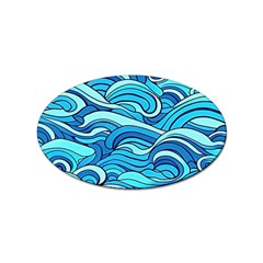 Pattern Ocean Waves Blue Nature Sea Abstract Sticker (oval) by Pakemis