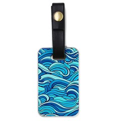 Pattern Ocean Waves Blue Nature Sea Abstract Luggage Tag (one Side) by Pakemis