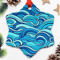 Pattern Ocean Waves Blue Nature Sea Abstract Ornament (snowflake)