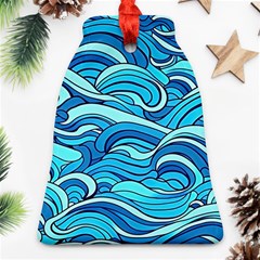 Pattern Ocean Waves Blue Nature Sea Abstract Ornament (bell)