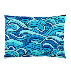 Pattern Ocean Waves Blue Nature Sea Abstract Pillow Case (two Sides) by Pakemis