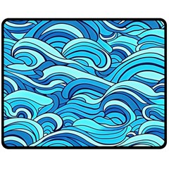 Pattern Ocean Waves Blue Nature Sea Abstract Fleece Blanket (medium) by Pakemis