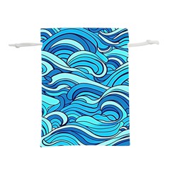 Pattern Ocean Waves Blue Nature Sea Abstract Lightweight Drawstring Pouch (s) by Pakemis