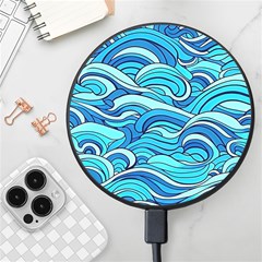 Pattern Ocean Waves Blue Nature Sea Abstract Wireless Fast Charger(black)