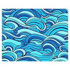 Pattern Ocean Waves Blue Nature Sea Abstract One Side Premium Plush Fleece Blanket (medium)