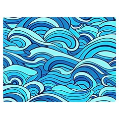 Pattern Ocean Waves Blue Nature Sea Abstract One Side Premium Plush Fleece Blanket (extra Small) by Pakemis