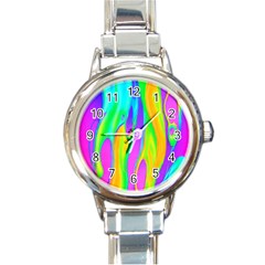 Fluid Background - Fluid Artist - Liquid - Fluid - Trendy Round Italian Charm Watch by GardenOfOphir