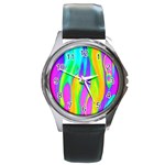 Fluid Background - Fluid Artist - Liquid - Fluid - Trendy Round Metal Watch Front