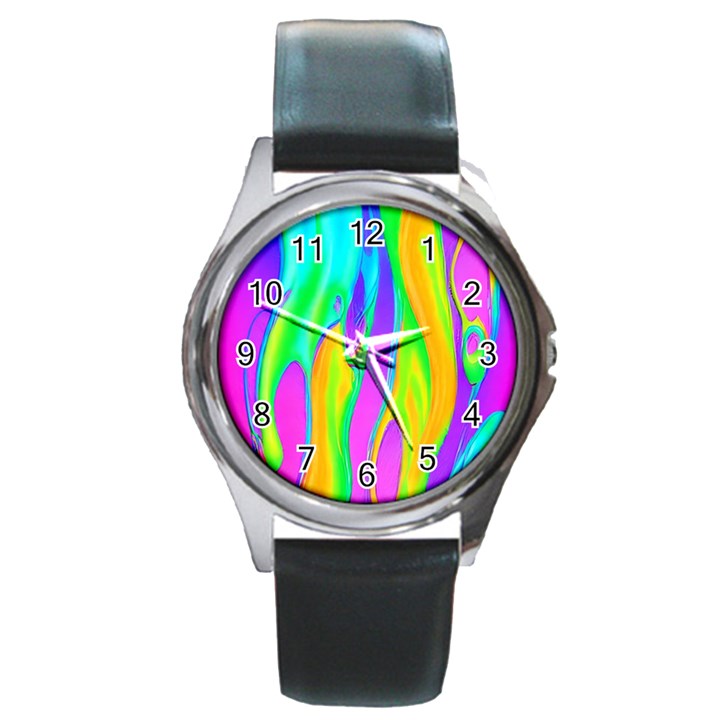 Fluid Background - Fluid Artist - Liquid - Fluid - Trendy Round Metal Watch