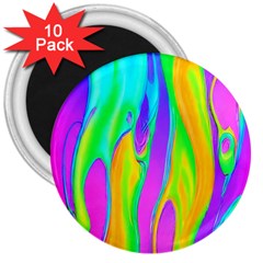 Fluid Background - Fluid Artist - Liquid - Fluid - Trendy 3  Magnets (10 Pack)  by GardenOfOphir