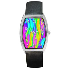 Fluid Background - Fluid Artist - Liquid - Fluid - Trendy Barrel Style Metal Watch by GardenOfOphir