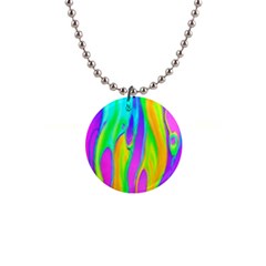 Fluid Background - Fluid Artist - Liquid - Fluid - Trendy 1  Button Necklace by GardenOfOphir