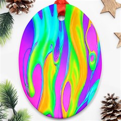 Fluid Background - Fluid Artist - Liquid - Fluid - Trendy Oval Ornament (two Sides) by GardenOfOphir