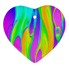 Fluid Background - Fluid Artist - Liquid - Fluid - Trendy Heart Ornament (two Sides) by GardenOfOphir