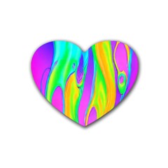 Fluid Background - Fluid Artist - Liquid - Fluid - Trendy Rubber Coaster (heart) by GardenOfOphir