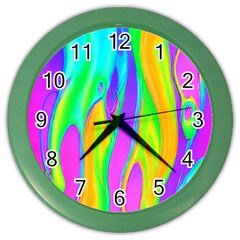 Fluid Background - Fluid Artist - Liquid - Fluid - Trendy Color Wall Clock by GardenOfOphir