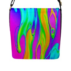 Fluid Background - Fluid Artist - Liquid - Fluid - Trendy Flap Closure Messenger Bag (l) by GardenOfOphir