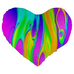 Fluid Background - Fluid Artist - Liquid - Fluid - Trendy Large 19  Premium Flano Heart Shape Cushions by GardenOfOphir