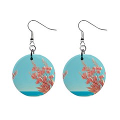 Beach Ocean Flowers Floral Flora Plants Vacation Mini Button Earrings by Pakemis