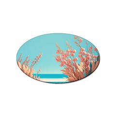 Beach Ocean Flowers Floral Flora Plants Vacation Sticker (oval) by Pakemis