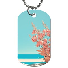 Beach Ocean Flowers Floral Flora Plants Vacation Dog Tag (one Side) by Pakemis