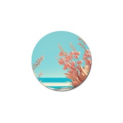 Beach Ocean Flowers Floral Flora Plants Vacation Golf Ball Marker by Pakemis