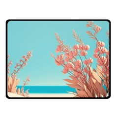 Beach Ocean Flowers Floral Flora Plants Vacation One Side Fleece Blanket (small) by Pakemis