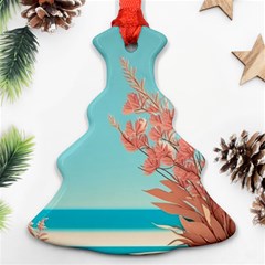 Beach Ocean Flowers Floral Flora Plants Vacation Ornament (christmas Tree) 