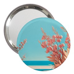 Beach Ocean Flowers Floral Flora Plants Vacation 3  Handbag Mirrors by Pakemis