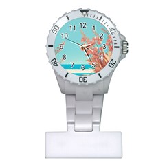 Beach Ocean Flowers Floral Flora Plants Vacation Plastic Nurses Watch by Pakemis