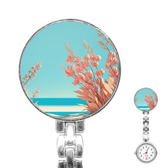 Beach Ocean Flowers Floral Flora Plants Vacation Stainless Steel Nurses Watch by Pakemis