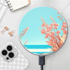 Beach Ocean Flowers Floral Flora Plants Vacation Wireless Fast Charger(white) by Pakemis