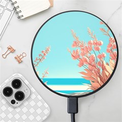 Beach Ocean Flowers Floral Flora Plants Vacation Wireless Fast Charger(black) by Pakemis