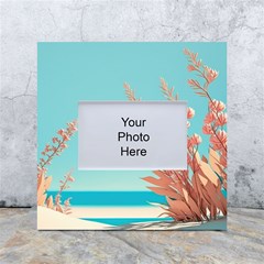 Beach Ocean Flowers Floral Flora Plants Vacation White Box Photo Frame 4  X 6 