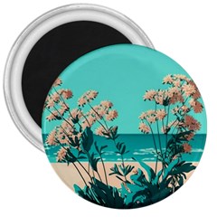 Beach Ocean Flowers Flower Floral Plants Vacation 3  Magnets by Pakemis