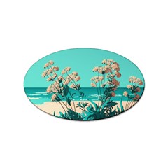 Beach Ocean Flowers Flower Floral Plants Vacation Sticker (oval) by Pakemis