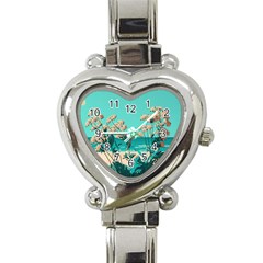 Beach Ocean Flowers Flower Floral Plants Vacation Heart Italian Charm Watch by Pakemis